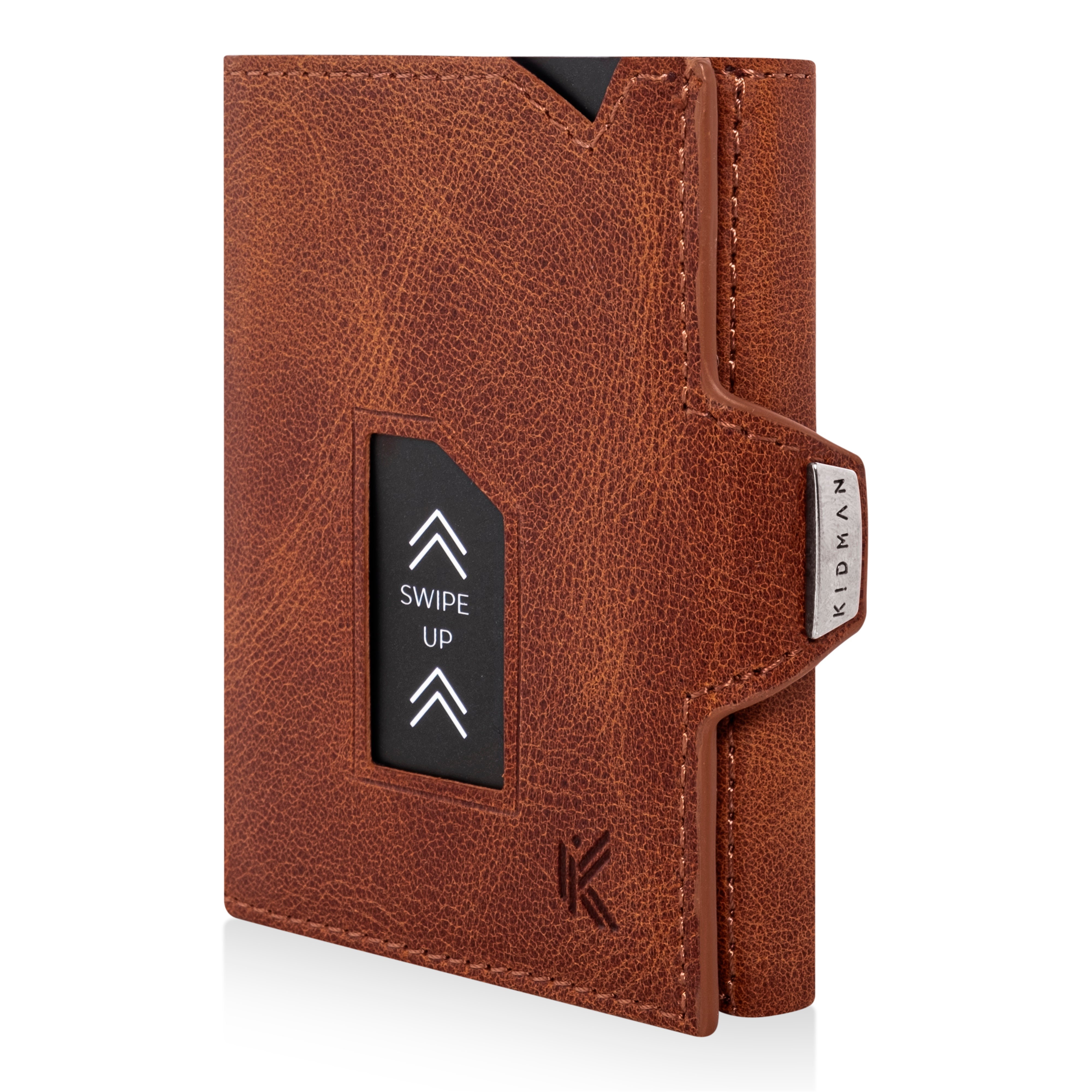 KIDMAN Apollo, Slim Wallet, braun, echtes Leder